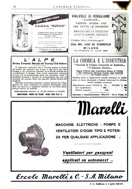 L'energia termica rivista tecnica mensile