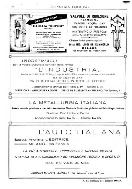 L'energia termica rivista tecnica mensile