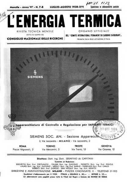 L'energia termica rivista tecnica mensile