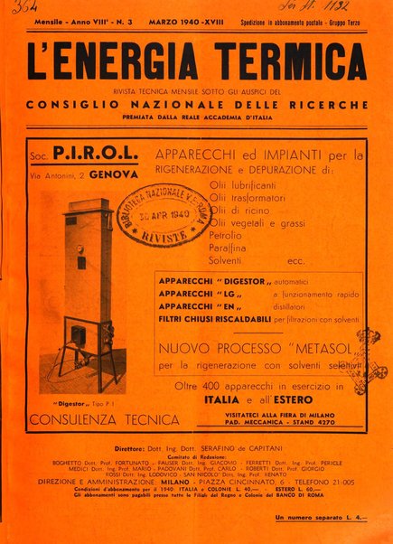 L'energia termica rivista tecnica mensile