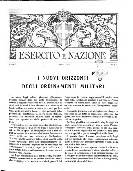 Esercito e nazione rivista per l'ufficiale italiano