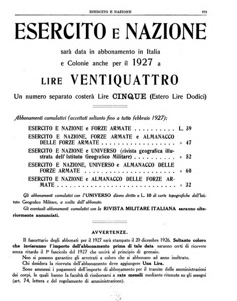 Esercito e nazione rivista per l'ufficiale italiano