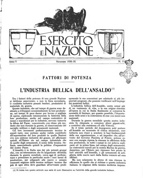 Esercito e nazione rivista per l'ufficiale italiano