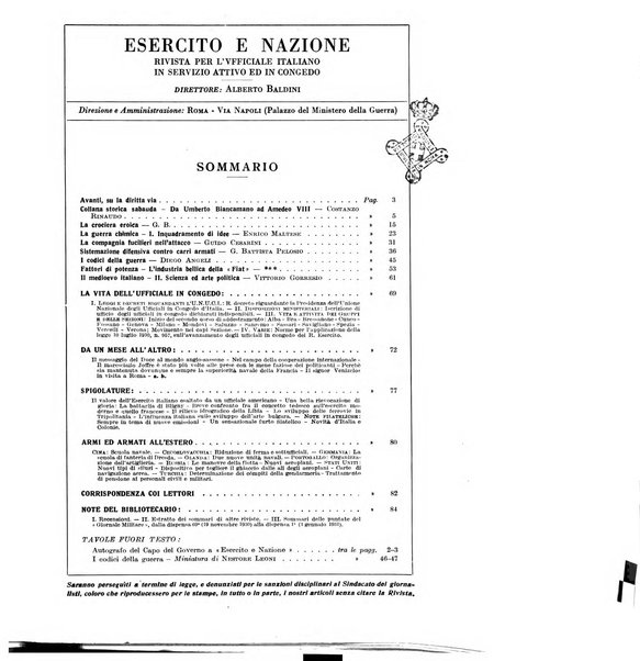 Esercito e nazione rivista per l'ufficiale italiano