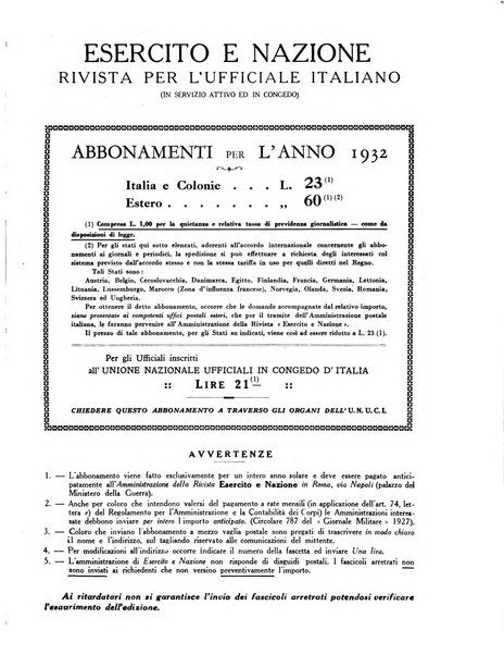 Esercito e nazione rivista per l'ufficiale italiano