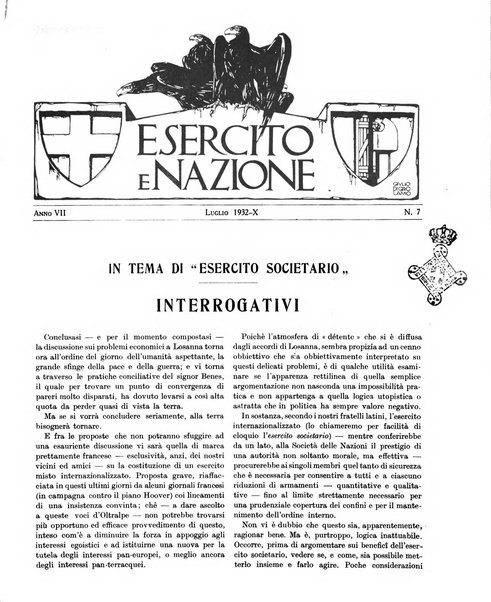 Esercito e nazione rivista per l'ufficiale italiano