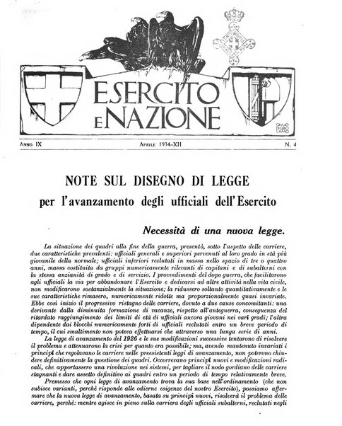 Esercito e nazione rivista per l'ufficiale italiano