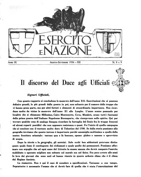 Esercito e nazione rivista per l'ufficiale italiano