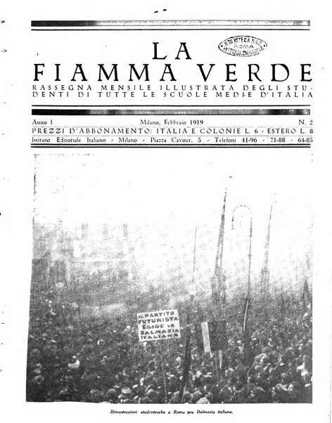 La fiamma verde rassegna mensile illustrata degli studenti di tutte le scuole medie d'Italia