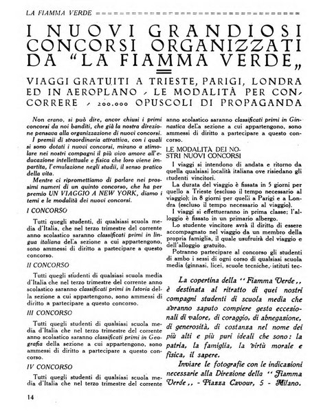 La fiamma verde rassegna mensile illustrata degli studenti di tutte le scuole medie d'Italia