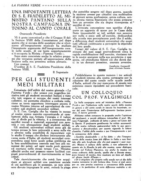 La fiamma verde rassegna mensile illustrata degli studenti di tutte le scuole medie d'Italia