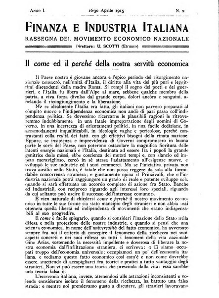 Finanza e industria italiana rassegna bimensile del movimento economico nazionale