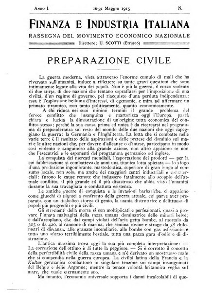 Finanza e industria italiana rassegna bimensile del movimento economico nazionale