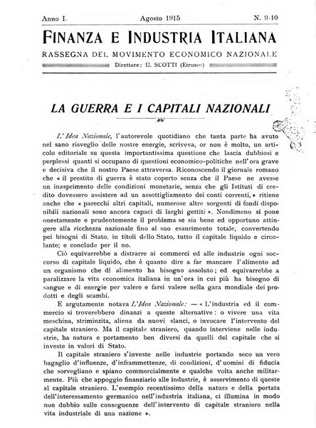 Finanza e industria italiana rassegna bimensile del movimento economico nazionale