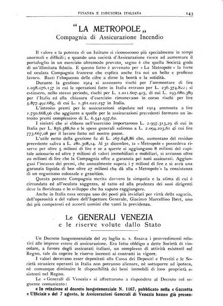 Finanza e industria italiana rassegna bimensile del movimento economico nazionale