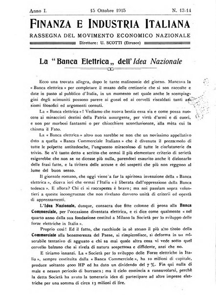 Finanza e industria italiana rassegna bimensile del movimento economico nazionale