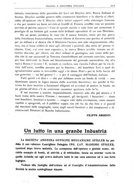 Finanza e industria italiana rassegna bimensile del movimento economico nazionale