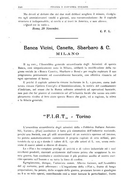 Finanza e industria italiana rassegna bimensile del movimento economico nazionale