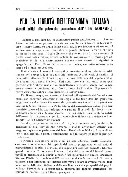 Finanza e industria italiana rassegna bimensile del movimento economico nazionale