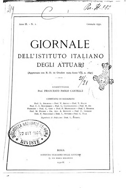 Giornale dell'Istituto italiano degli attuari