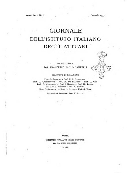 Giornale dell'Istituto italiano degli attuari