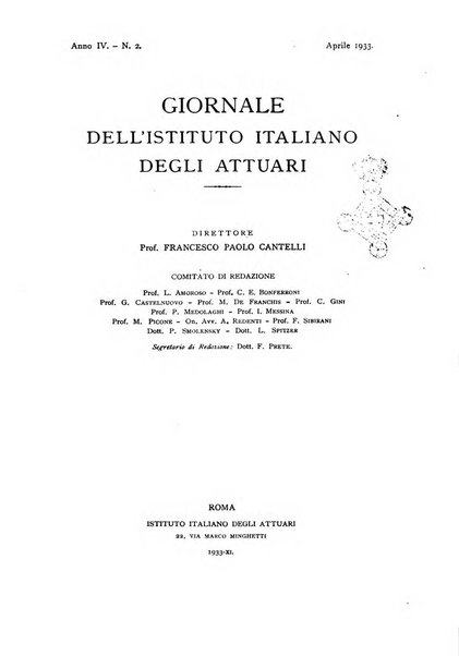 Giornale dell'Istituto italiano degli attuari