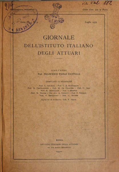 Giornale dell'Istituto italiano degli attuari