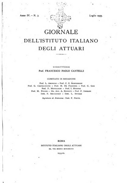 Giornale dell'Istituto italiano degli attuari