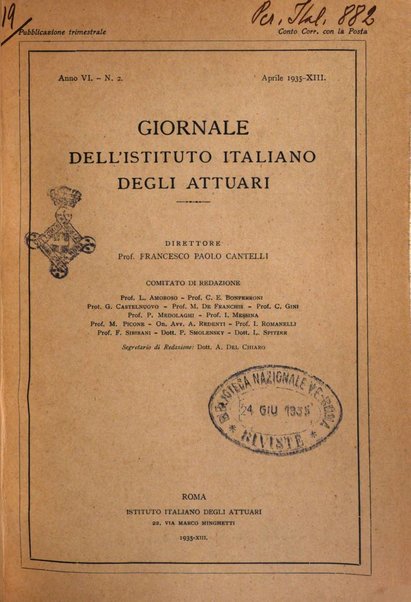 Giornale dell'Istituto italiano degli attuari