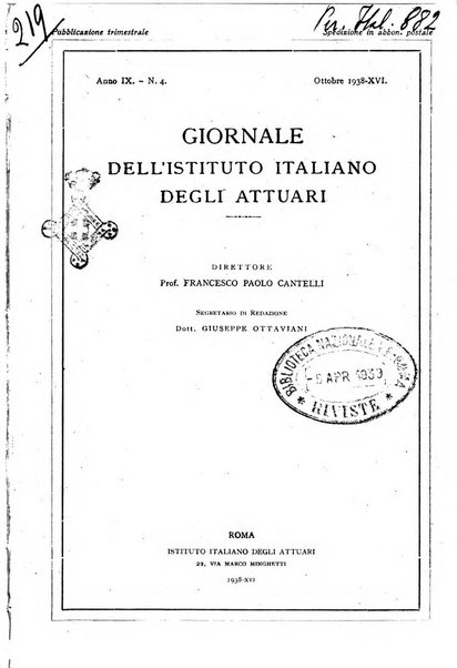 Giornale dell'Istituto italiano degli attuari