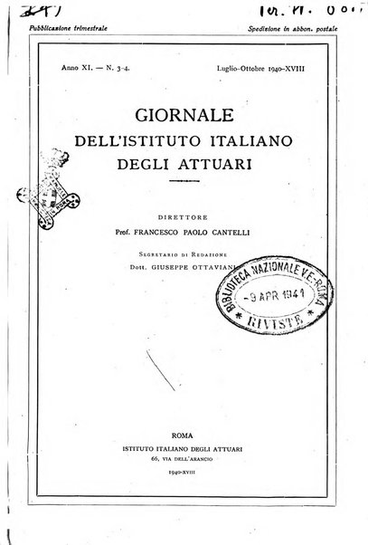 Giornale dell'Istituto italiano degli attuari