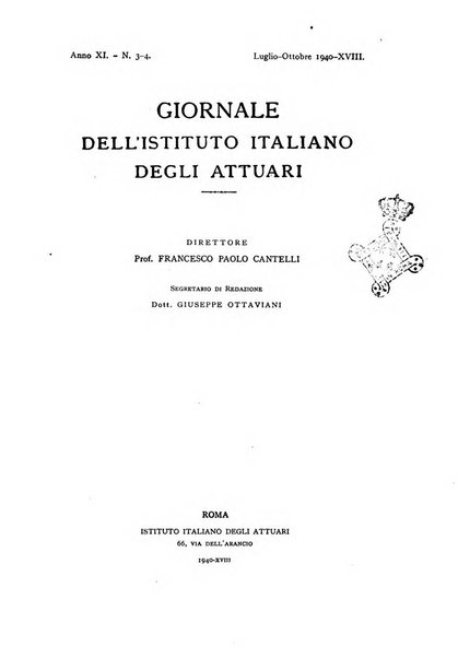 Giornale dell'Istituto italiano degli attuari