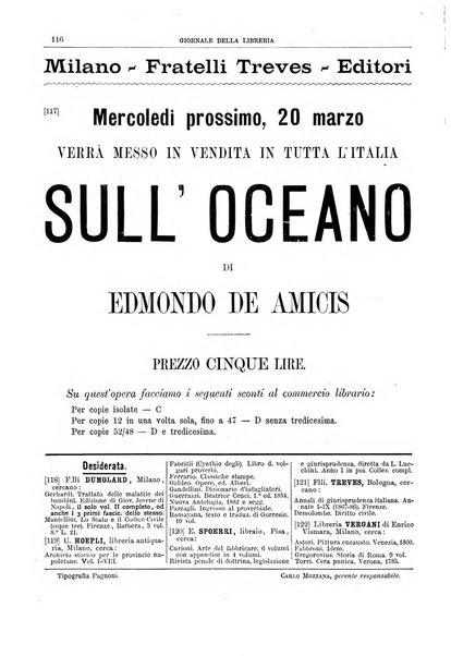 Giornale della libreria della tipografia e delle arti e industrie affini supplemento alla Bibliografia italiana, pubblicato dall'Associazione tipografico-libraria italiana