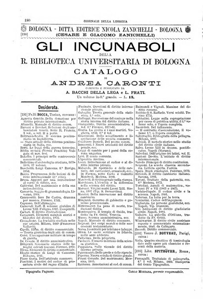 Giornale della libreria della tipografia e delle arti e industrie affini supplemento alla Bibliografia italiana, pubblicato dall'Associazione tipografico-libraria italiana