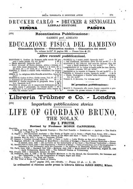 Giornale della libreria della tipografia e delle arti e industrie affini supplemento alla Bibliografia italiana, pubblicato dall'Associazione tipografico-libraria italiana