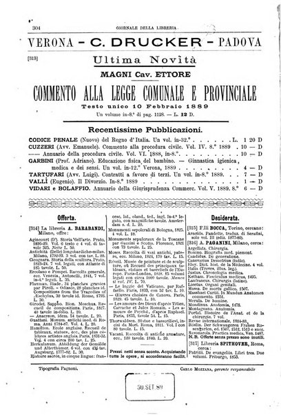 Giornale della libreria della tipografia e delle arti e industrie affini supplemento alla Bibliografia italiana, pubblicato dall'Associazione tipografico-libraria italiana