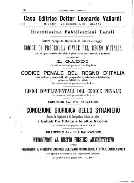 Giornale della libreria della tipografia e delle arti e industrie affini supplemento alla Bibliografia italiana, pubblicato dall'Associazione tipografico-libraria italiana