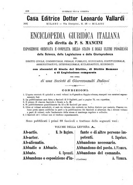 Giornale della libreria della tipografia e delle arti e industrie affini supplemento alla Bibliografia italiana, pubblicato dall'Associazione tipografico-libraria italiana