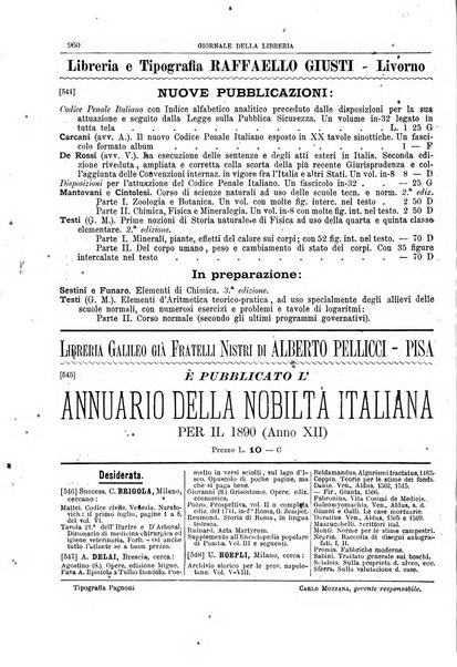 Giornale della libreria della tipografia e delle arti e industrie affini supplemento alla Bibliografia italiana, pubblicato dall'Associazione tipografico-libraria italiana