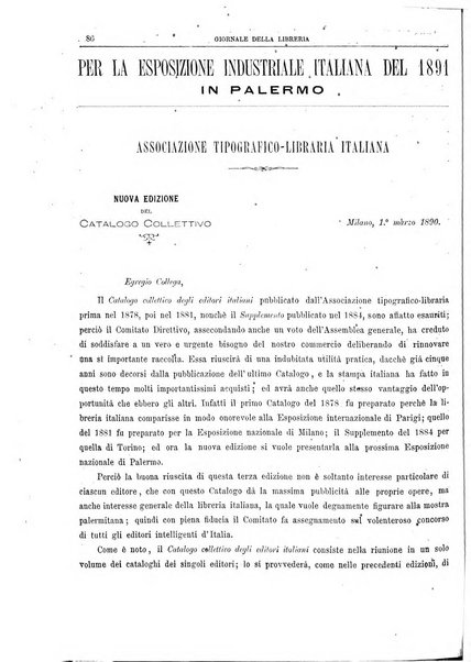 Giornale della libreria della tipografia e delle arti e industrie affini supplemento alla Bibliografia italiana, pubblicato dall'Associazione tipografico-libraria italiana