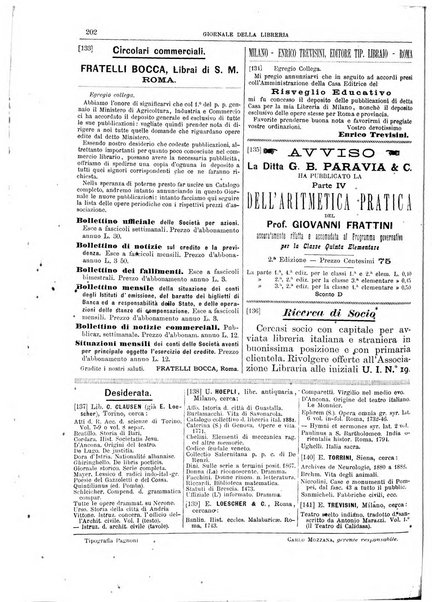 Giornale della libreria della tipografia e delle arti e industrie affini supplemento alla Bibliografia italiana, pubblicato dall'Associazione tipografico-libraria italiana