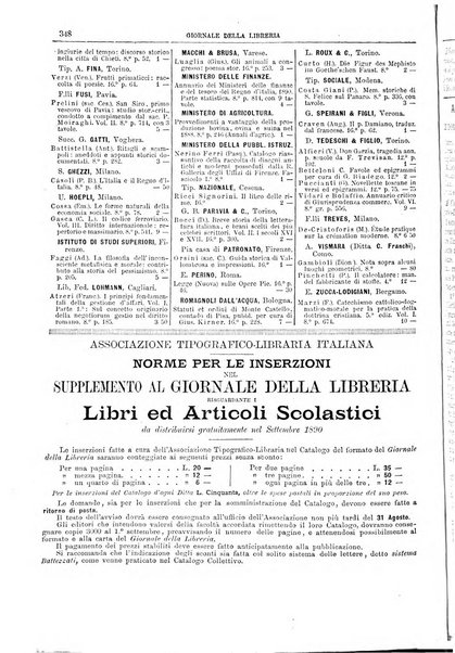 Giornale della libreria della tipografia e delle arti e industrie affini supplemento alla Bibliografia italiana, pubblicato dall'Associazione tipografico-libraria italiana