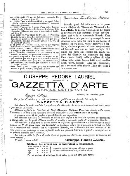 Giornale della libreria della tipografia e delle arti e industrie affini supplemento alla Bibliografia italiana, pubblicato dall'Associazione tipografico-libraria italiana