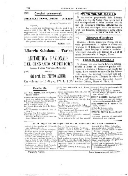 Giornale della libreria della tipografia e delle arti e industrie affini supplemento alla Bibliografia italiana, pubblicato dall'Associazione tipografico-libraria italiana