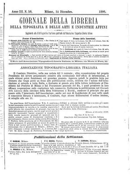 Giornale della libreria della tipografia e delle arti e industrie affini supplemento alla Bibliografia italiana, pubblicato dall'Associazione tipografico-libraria italiana