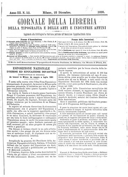 Giornale della libreria della tipografia e delle arti e industrie affini supplemento alla Bibliografia italiana, pubblicato dall'Associazione tipografico-libraria italiana