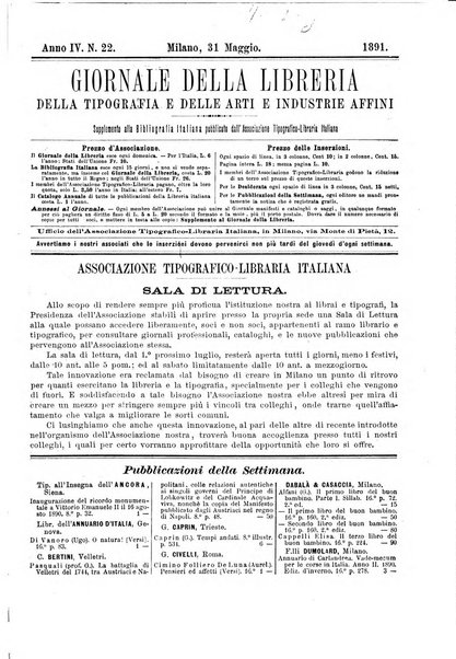 Giornale della libreria della tipografia e delle arti e industrie affini supplemento alla Bibliografia italiana, pubblicato dall'Associazione tipografico-libraria italiana