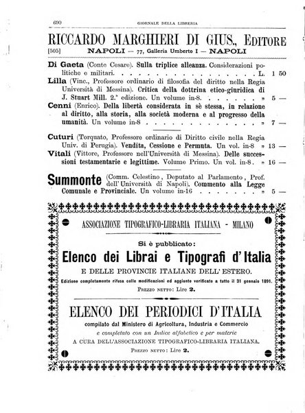 Giornale della libreria della tipografia e delle arti e industrie affini supplemento alla Bibliografia italiana, pubblicato dall'Associazione tipografico-libraria italiana