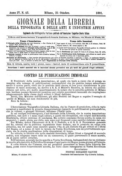 Giornale della libreria della tipografia e delle arti e industrie affini supplemento alla Bibliografia italiana, pubblicato dall'Associazione tipografico-libraria italiana