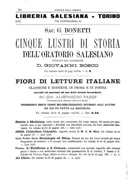 Giornale della libreria della tipografia e delle arti e industrie affini supplemento alla Bibliografia italiana, pubblicato dall'Associazione tipografico-libraria italiana